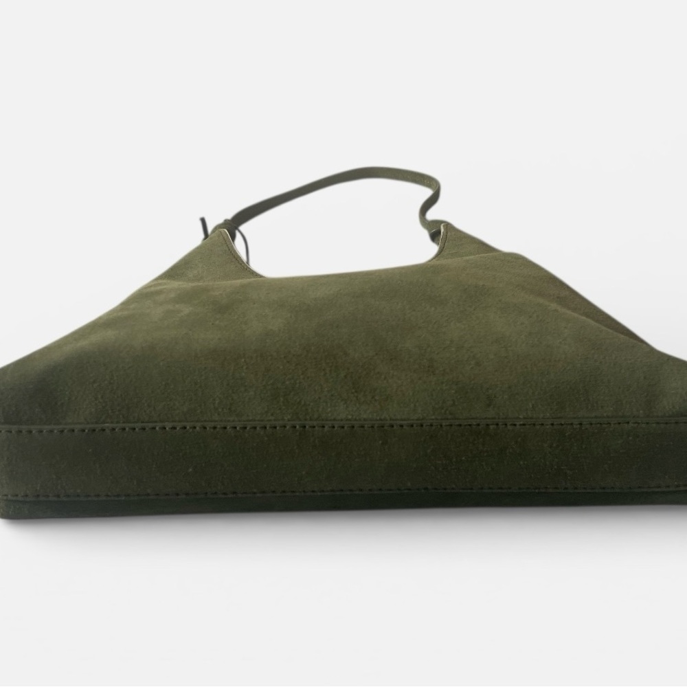 STAUD Winona Avocado Green Suede Shoulder Bag Comes with STAUD Dust Bag - Picture 5 of 7